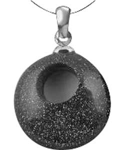 Sterling Silver Blue Sandstone 16ct Pendant