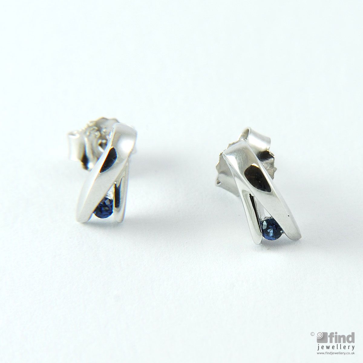 Silver Blue Sapphire Earrings