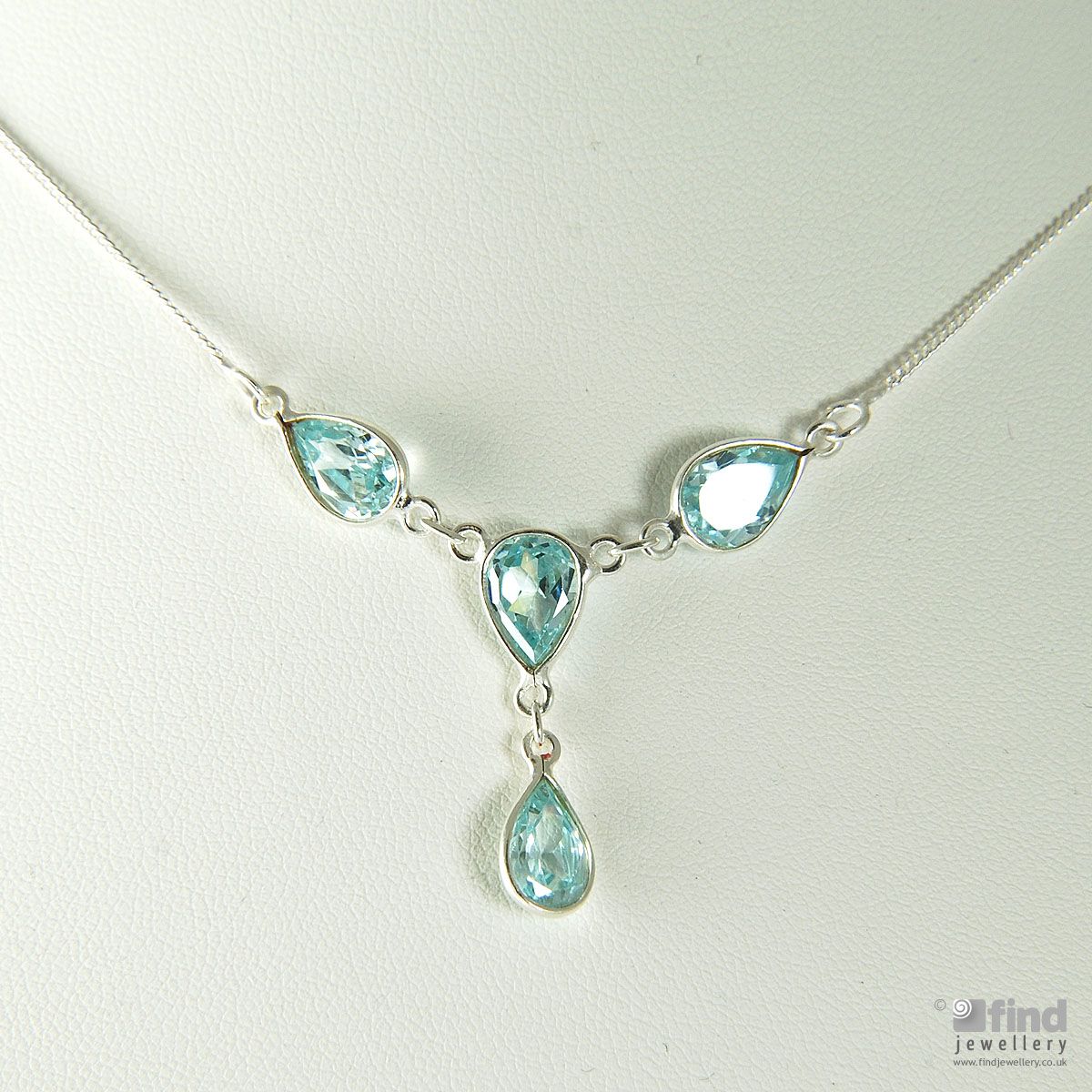 Silver Blue Topaz Necklace