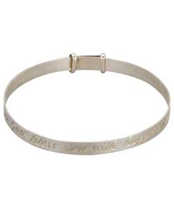 Sterling Silver Boys Message Expander Bangle