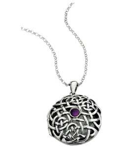 sterling Silver Celtic Amethyst Locket