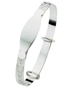 sterling Silver Childrens Celtic ID Bangle - Personalised