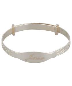 Silver Childrens Celtic ID Bangle -