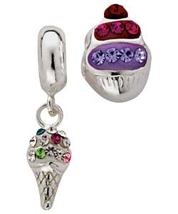 Sterling Silver Childs Ice Cream and Cupcake Charms