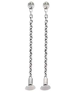 Sterling Silver Crystal Carrier Drop Earrings