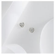 STERLING SILVER CRYSTAL SET HEART STUDS