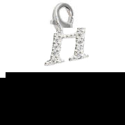 Sterling Silver Cubic Ziconia H Initial Charm