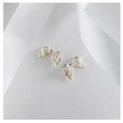 STERLING SILVER CUBIC ZIRCONIA BOW EARRINGS