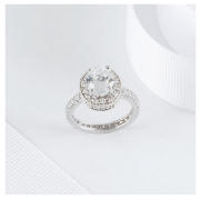 sterling Silver Cubic Zirconia Cocktail Ring