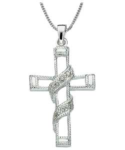 Sterling Silver Cubic Zirconia Entwined Cross