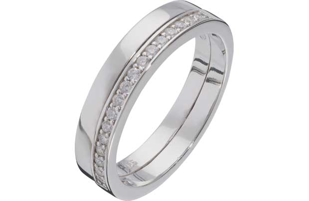 Sterling Silver Cubic Zirconia Half Eternity