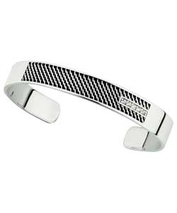 sterling Silver Cubic Zirconia Mesh Bangle