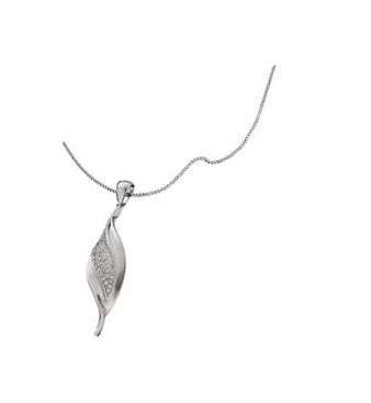 Sterling Silver Cubic Zirconia Pave Wave Pendant