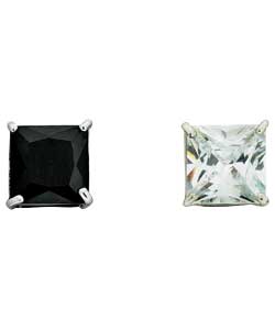 Sterling Silver Cubic Zirconia Studs - Set of 2