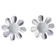 Sterling Silver Daisy Flower Stud Earrings