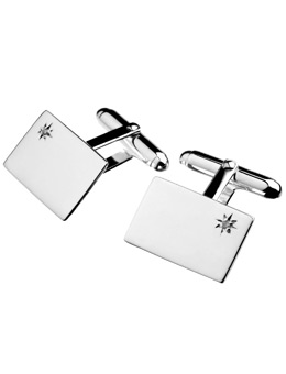 Sterling silver diamond cufflinks