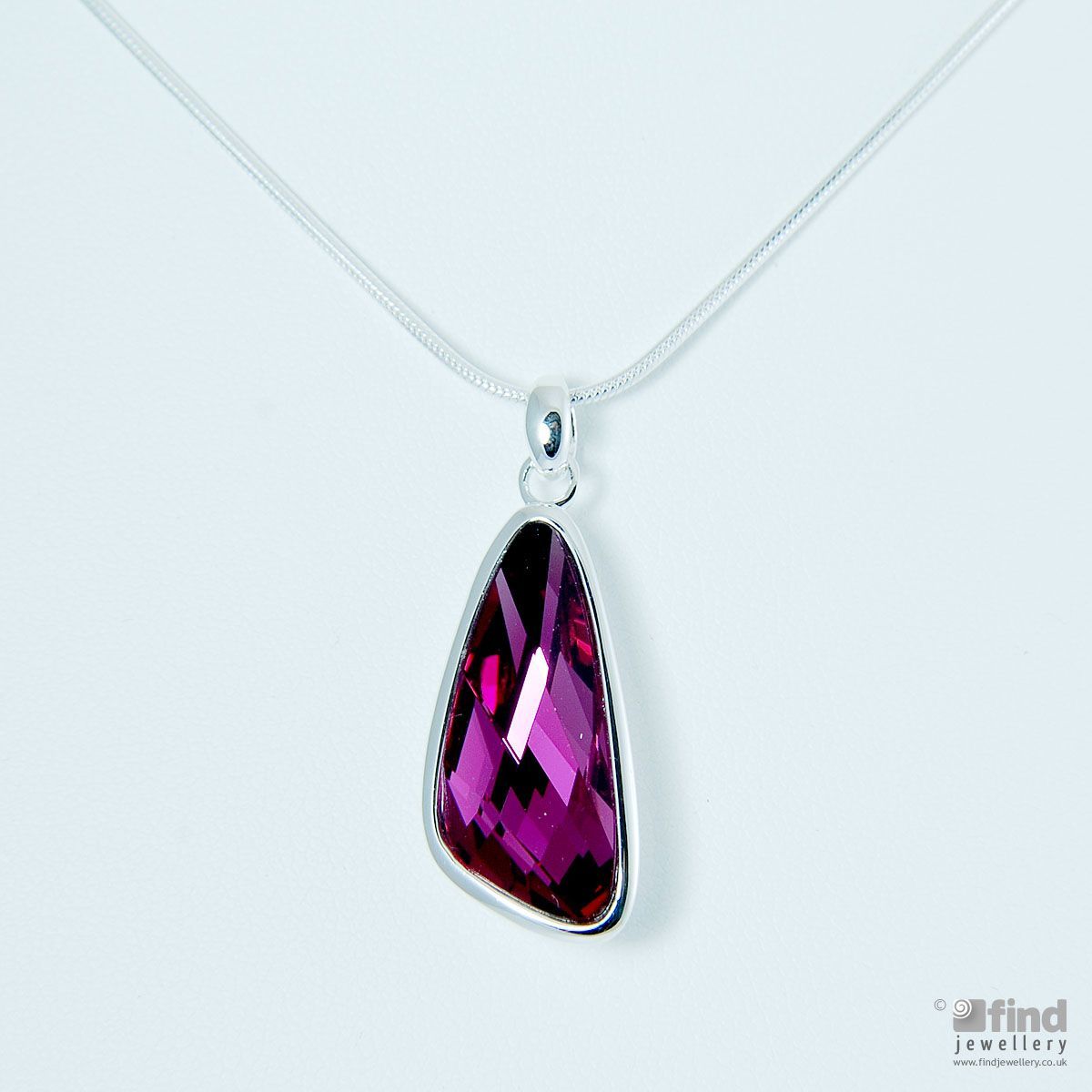 Silver Fuchsia Swarovski Pendant