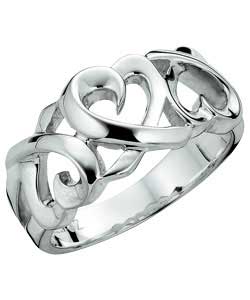 Sterling Silver Heart Band Ring