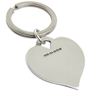 Sterling Silver Heart Keyring