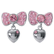 Sterling Silver Hello Kitty Bow and Heart Drop