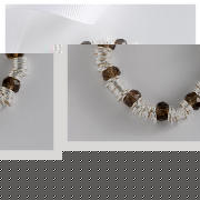 STERLING SILVER LINK AND BEAD BRACELET