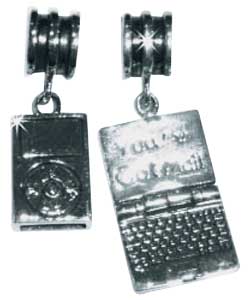 Sterling Silver MP3 Player and Laptop Charms
