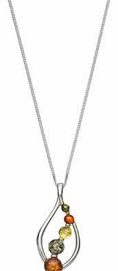 Sterling Silver Multi Amber Pendant