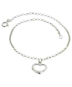 sterling Silver Open Heart Anklet