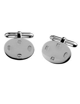 sterling Silver Oval Cufflinks