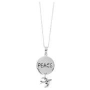 Silver Peace Disc & Dove Pendant