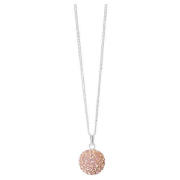 Sterling Silver Peach Crystal Set Ball Pendant