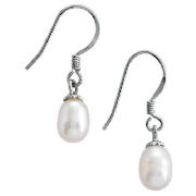 sterling SILVER PEARL DROP EARRINGS