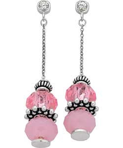 Sterling Silver Pink Drop Earrings