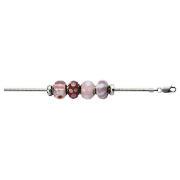 Sterling Silver Pink Glass Bead Starter Bracelet