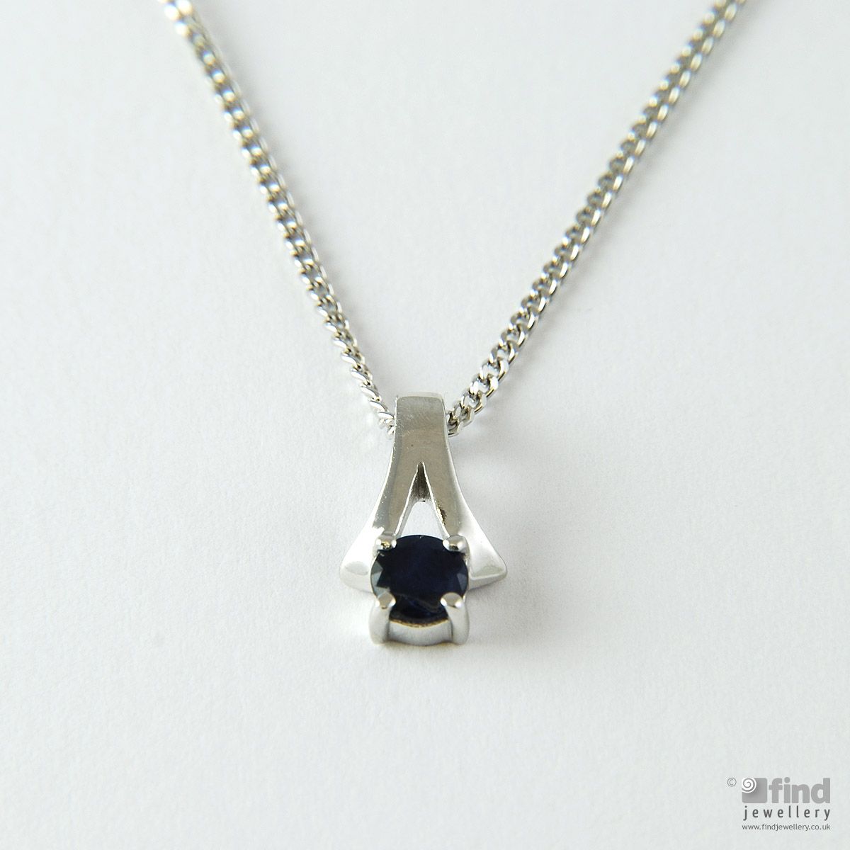 Sterling Silver Sapphire Pendant Necklace