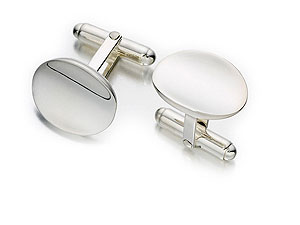 Sterling Silver Scoop Shape Cufflinks - 014611