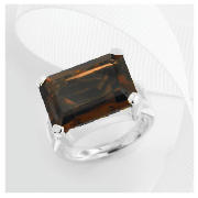 Sterling silver smoky quartz ring, Medium