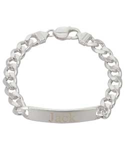 Sterling Silver Solid Boys Identity Bracelet
