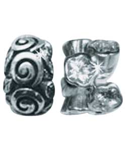 Sterling Silver Spacer and Crystal Flower Set