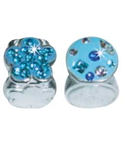 Sterling Silver Stone Set Flower and Enamel charms