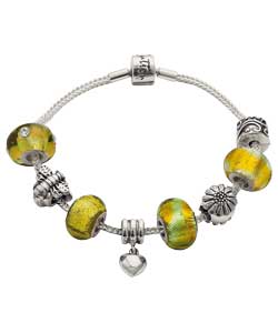 Silver Summer Bead Charm Bracelet