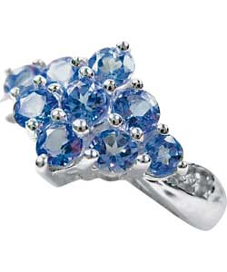 Sterling Silver Tanzanite and White Topaz 1ct