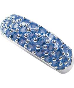 Sterling Silver Tanzanite Band 1.2ct Ring - Size L