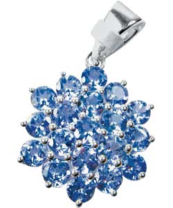 Sterling Silver Tanzanite Cluster 2.2ct Pendant