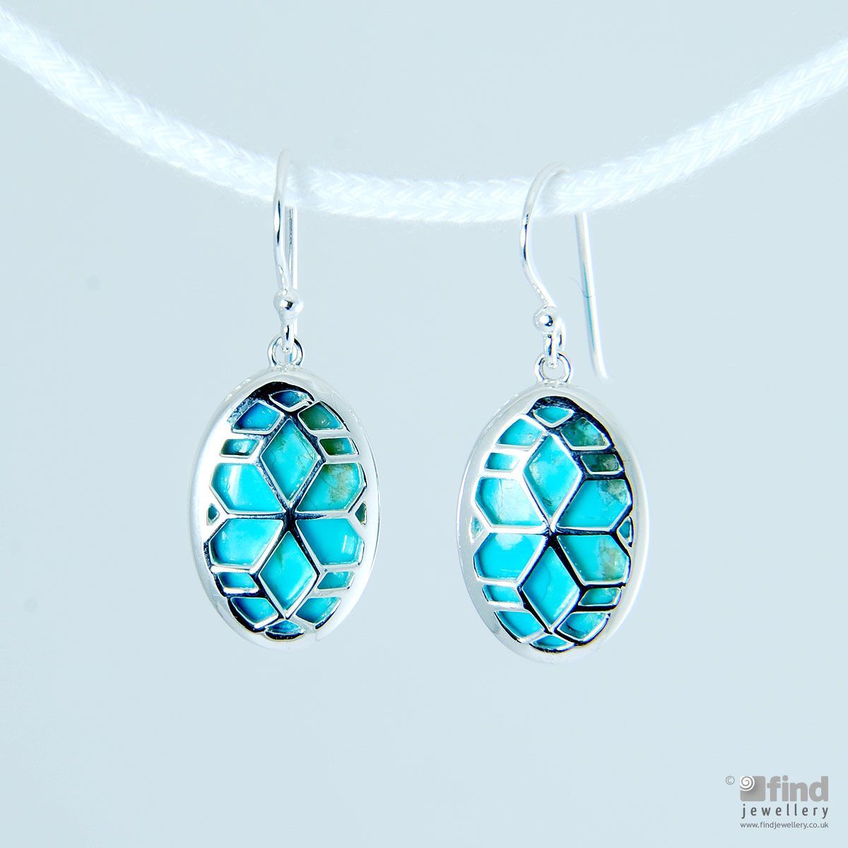 Silver Turquoise Drop Earrings