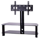 STUK 2055 CHBB Piano Black Glass top TV stand