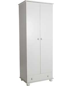 2 Door 1 Drawer Wardrobe - White