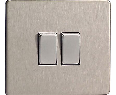 Stirling Light Switch, 2 Gang 2 Way Rocker,