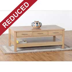 Stock - Oakleigh 3 Drawer Coffee Table - Oak