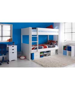 UNO Bunk Bed Frame - 2 Cupboards